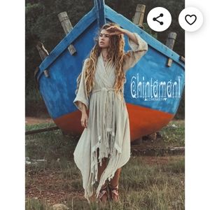 Boho goddess raw cotton kaftan